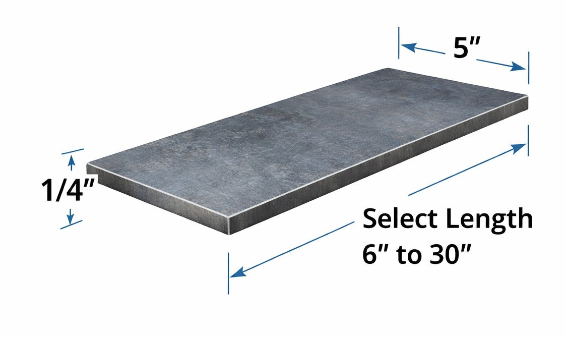 1/4 inch thick A36 steel plate--5" Wide--Select Length